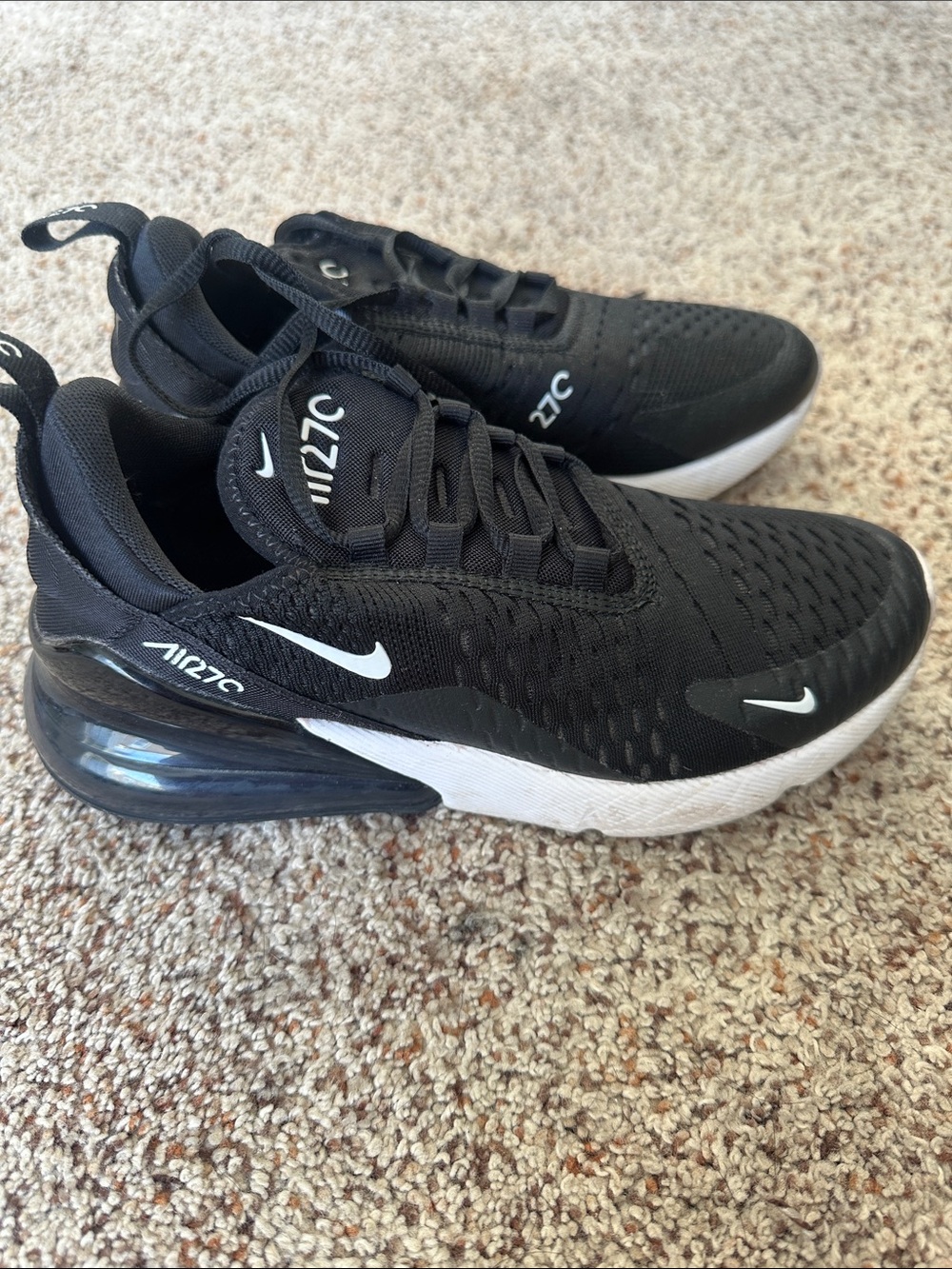 Nike Black and White Air Max 270 Running Shoes